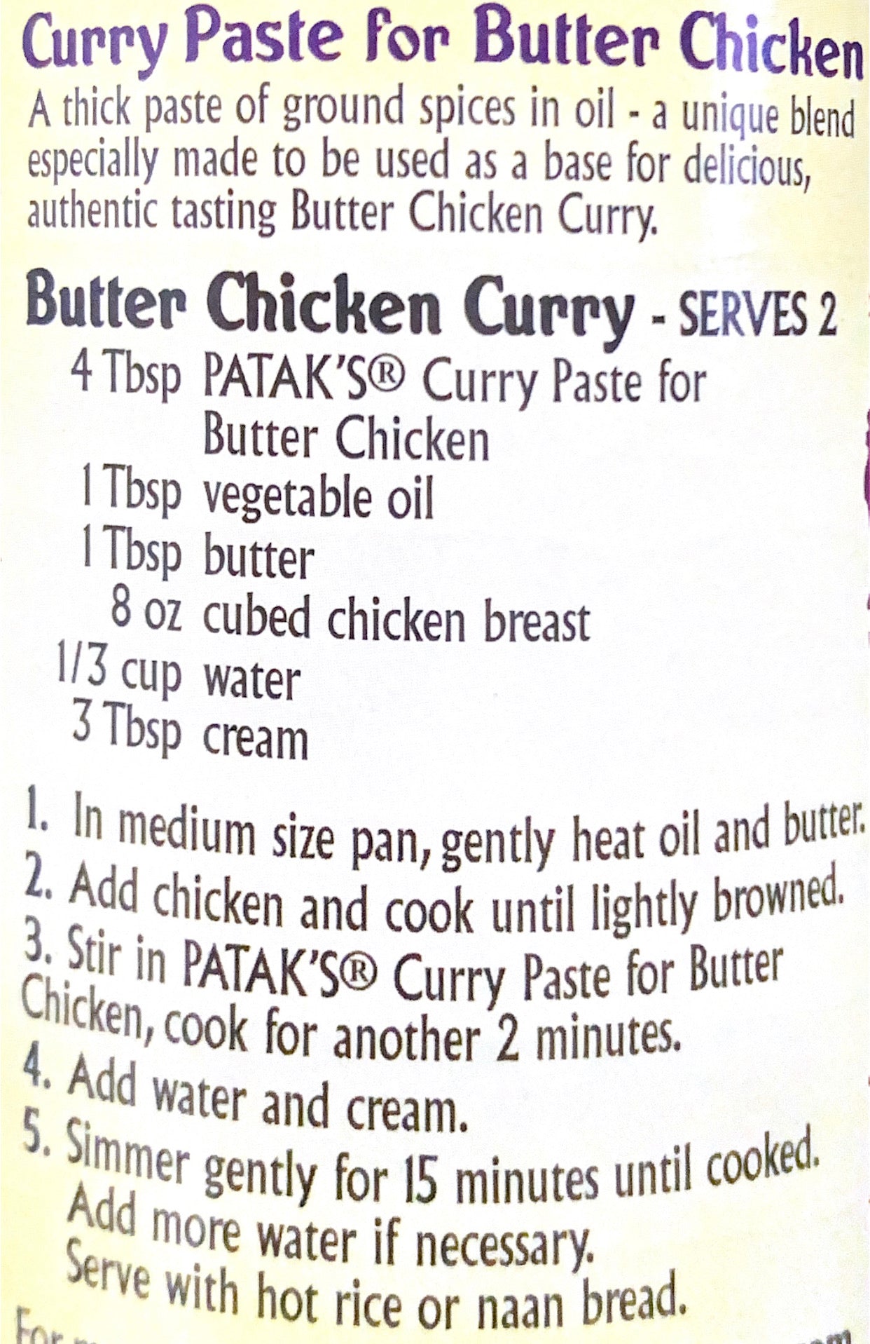 Butter Chicken Curry Paste