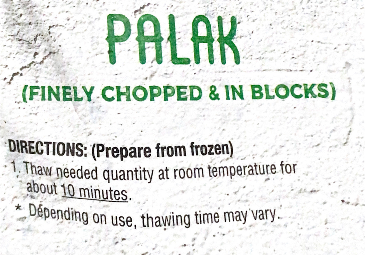 Palak (Spinach Finely Chopped & In Blocks)