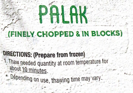 Palak (Spinach Finely Chopped & In Blocks)