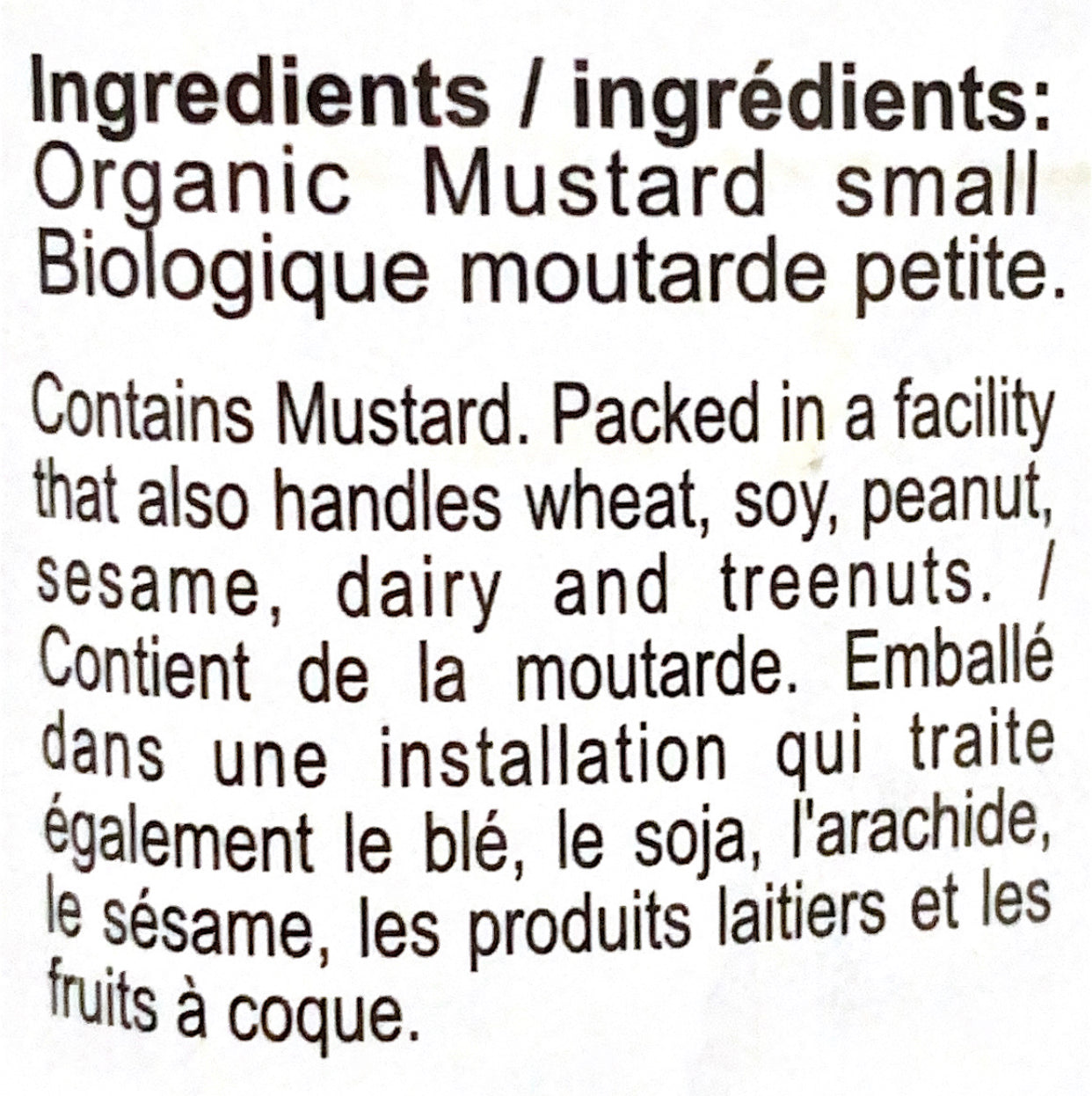 Organic Mustard Small