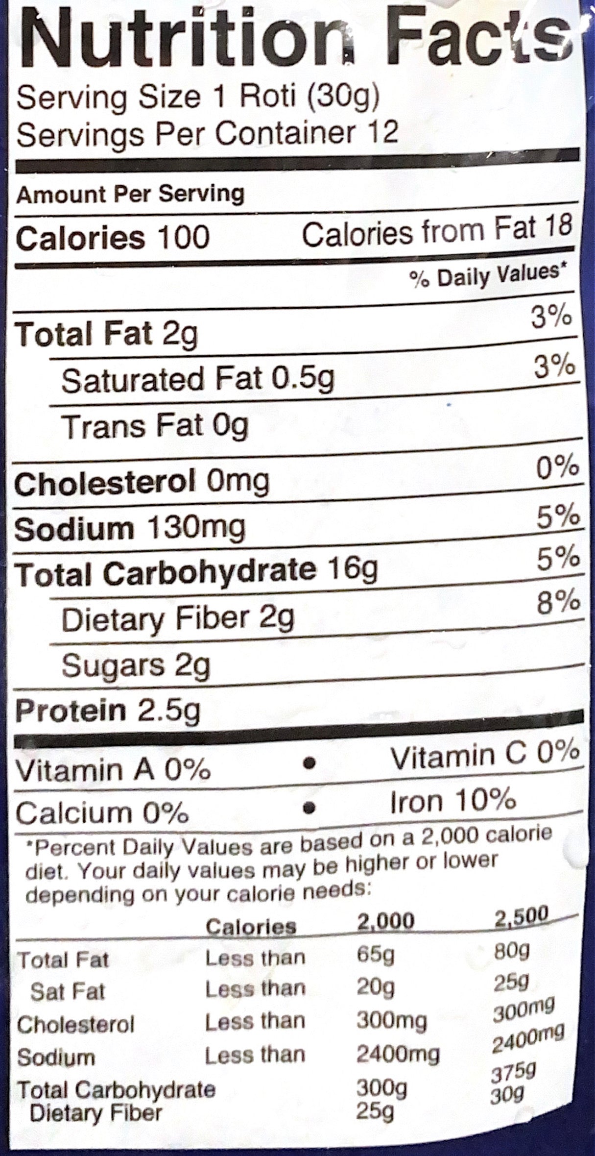 Microwaveable Multigrain Roti