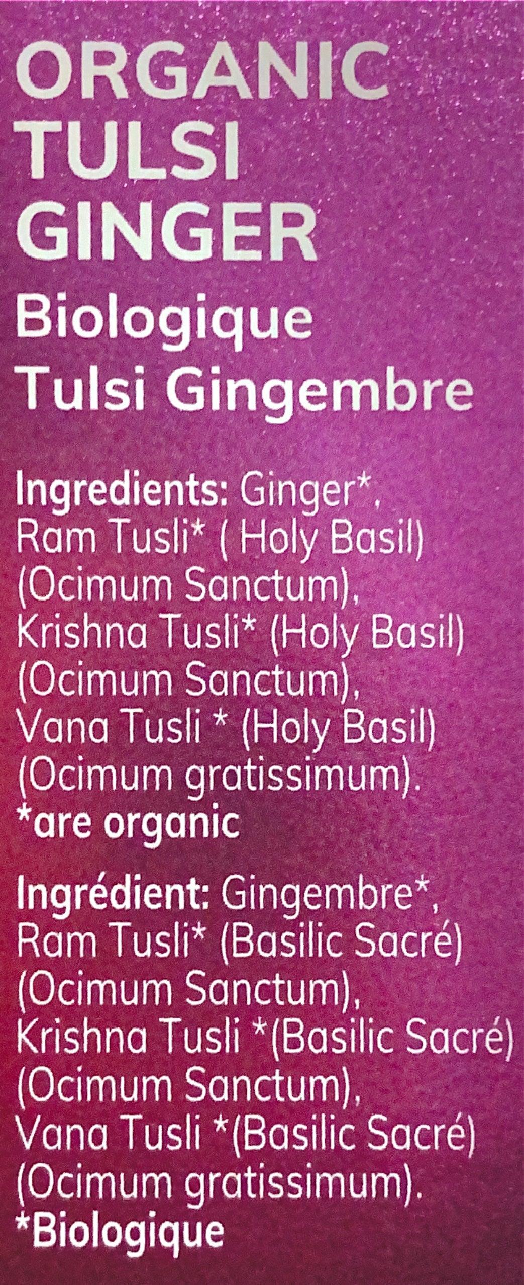 Organic Tulsi Ginger Tea