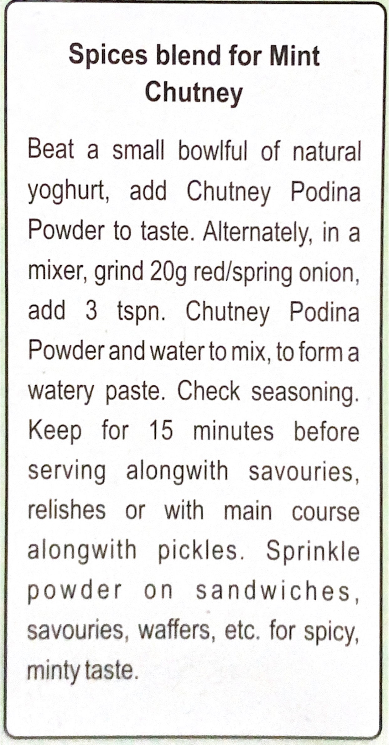 Chutney Podina Masala