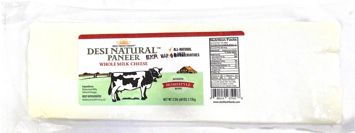 Desi Natural Paneer Whole Milk Cheese