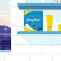 Stayfree Maxi Pads Wingless, Scented, Regular, 66 Ct