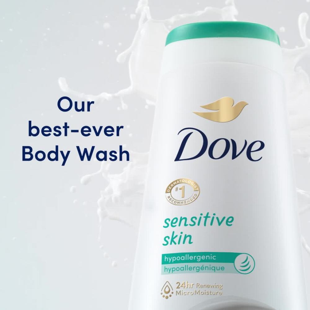 Dove Sensitive Skin Long Lasting Gentle Hypoallergenic Body Wash, 11 fl oz