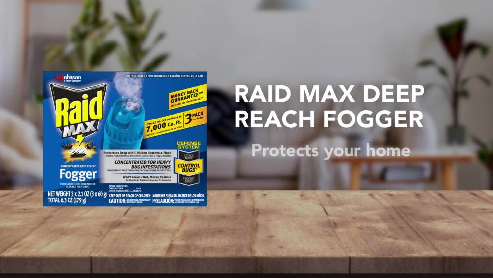 Raid® Max Concentrated Deep Reach Fogger, 2.1 fl oz, 3 ct (Total 6.3 fl oz, 179 g)