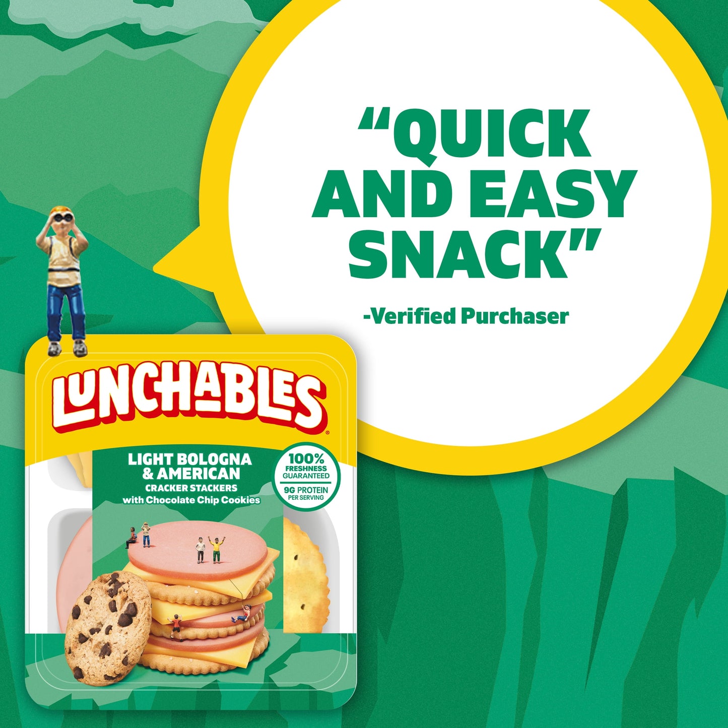 Lunchables Light Bologna & American Cheese Cracker Stackers Kids Lunch Snack, 3.1 oz Tray
