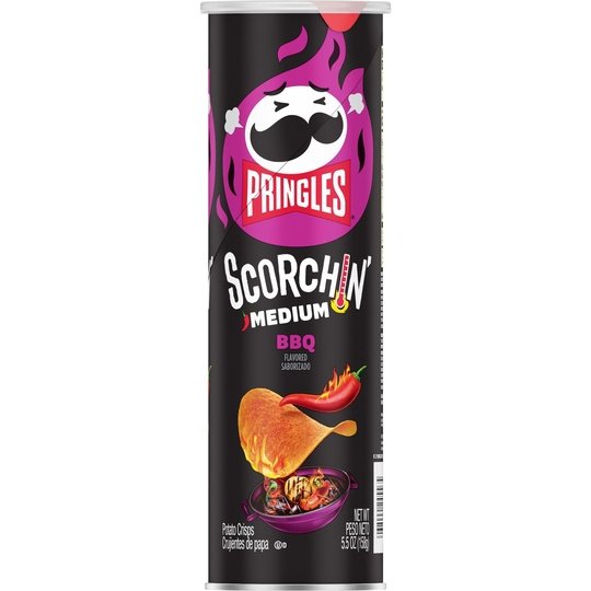 Pringles Scorchin' BBQ Potato Crisps Chips, 5.5 oz