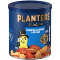 PLANTERS Deluxe Cashews, Almonds & Pecans, Party Snacks, Plant-Based Protein, 15.25 Oz Canister