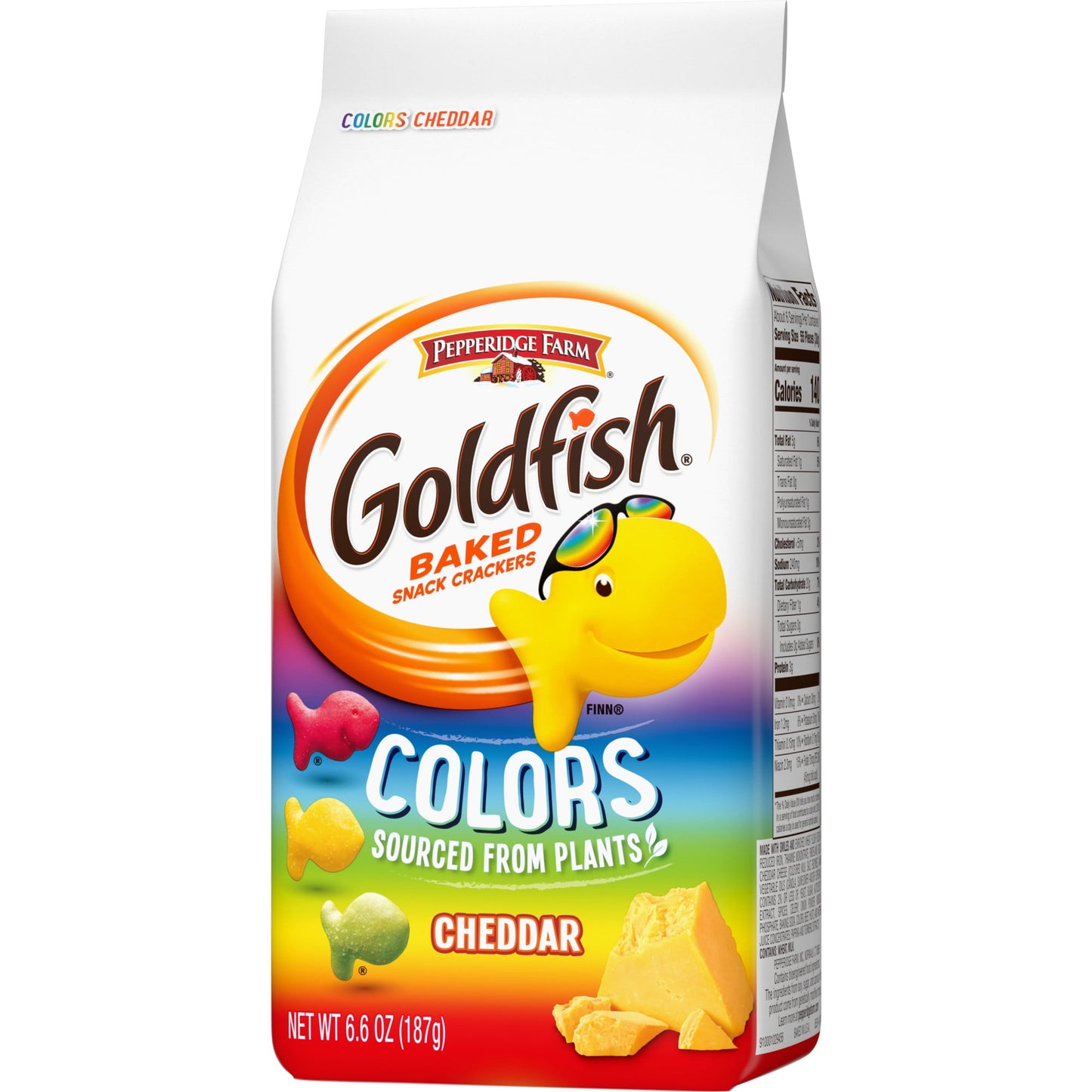 Goldfish Colors Cheddar Cheese Crackers, Baked Snack Crackers, 6.6 oz Bag