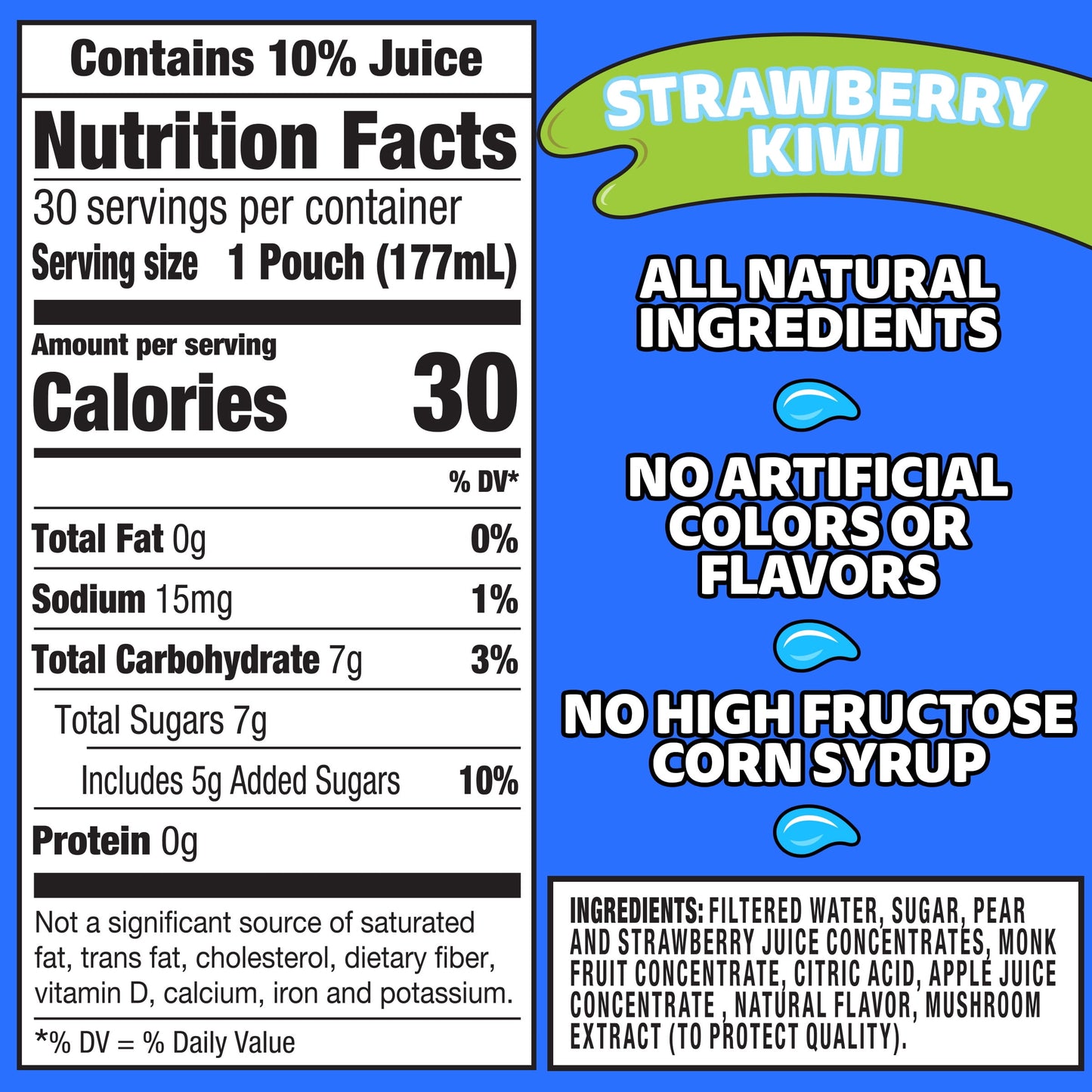 Capri Sun Strawberry Kiwi Juice Box Pouches, 30 ct Box, 6 fl oz Pouches