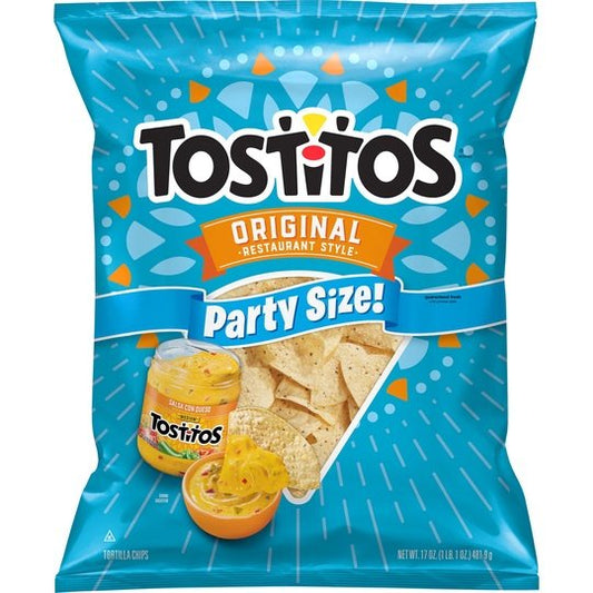 Tostitos Original Restaurant Style Tortilla Chips, Party Size, 17 oz Bag