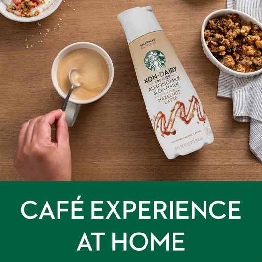Starbucks Hazelnut Flavored Almondmilk and Oatmilk Non Dairy Liquid Coffee Creamer, 28 fl oz