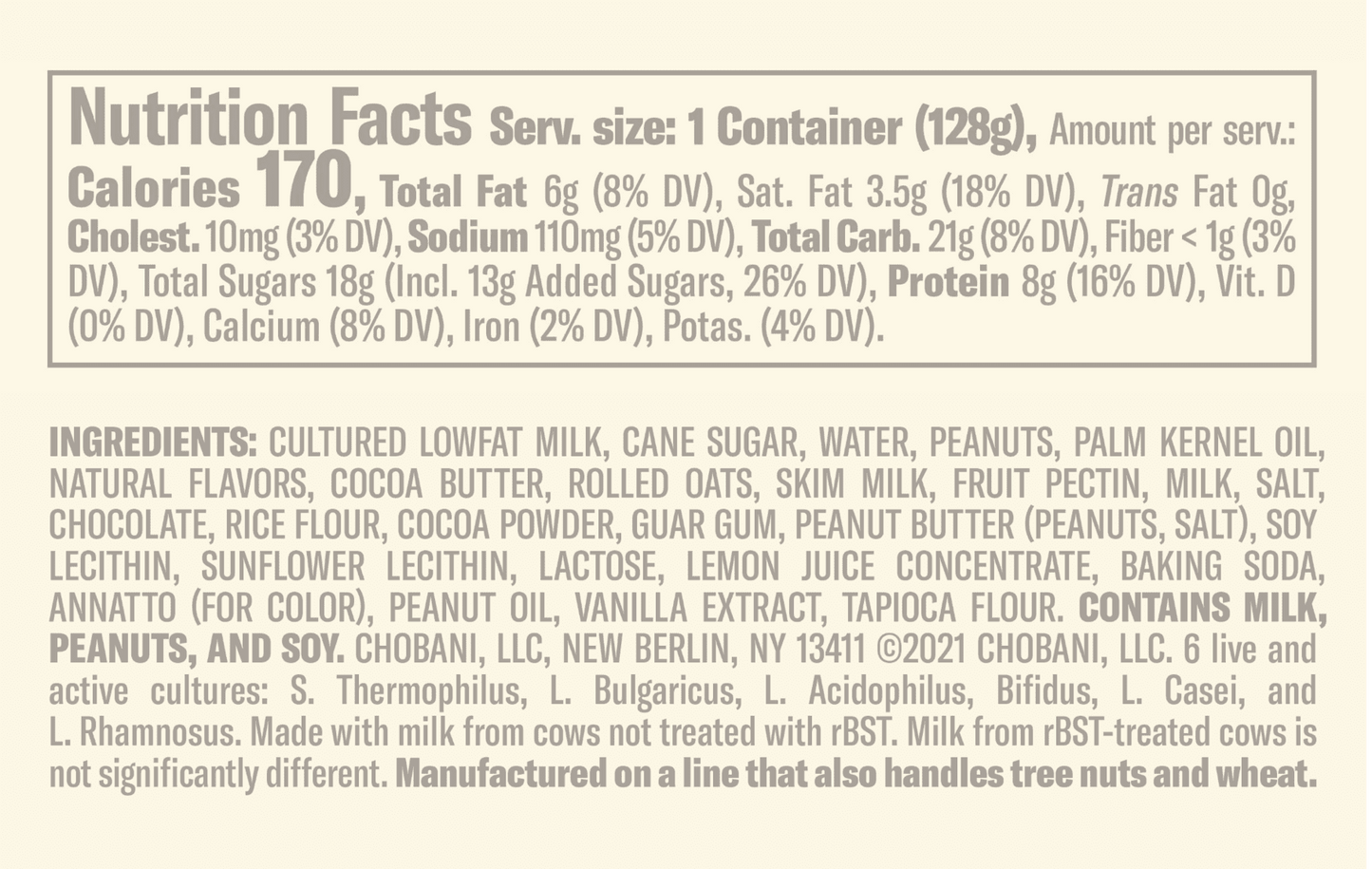 Chobani Flip Low-Fat Greek Yogurt, Peanut Butter Cup 4.5 oz, Plastic