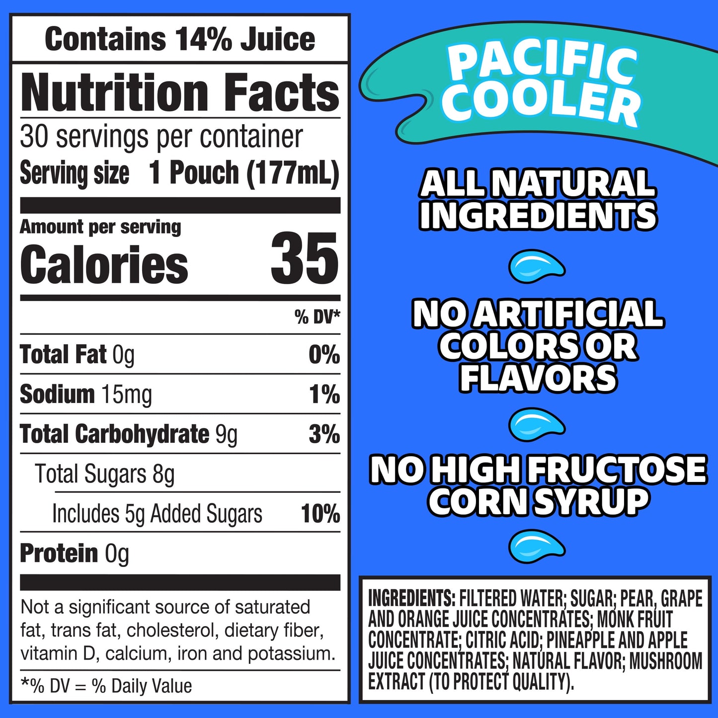 Capri Sun Pacific Cooler Mixed Fruit Juice Box Pouches, 30 ct Box, 6 fl oz Pouches