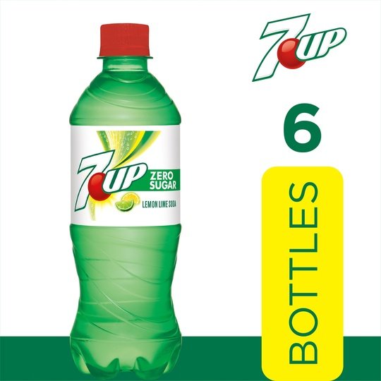 7UP Zero Sugar Lemon Lime Soda, .5 L  bottles, 6 pack