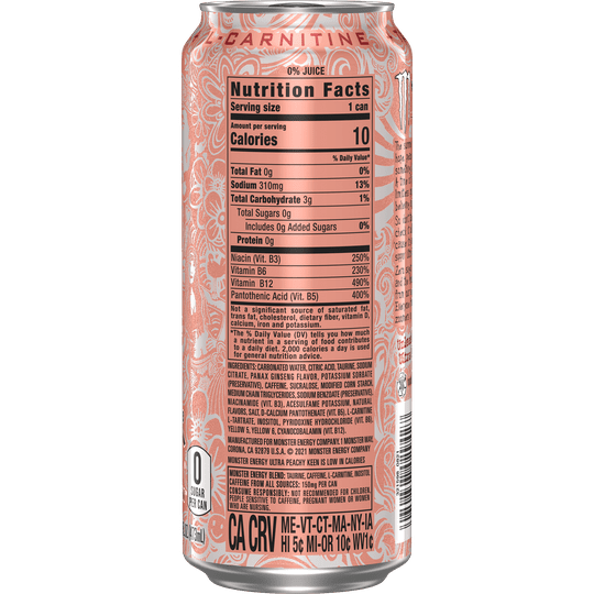 Monster Energy, Ultra Peachy Keen, 16 fl oz