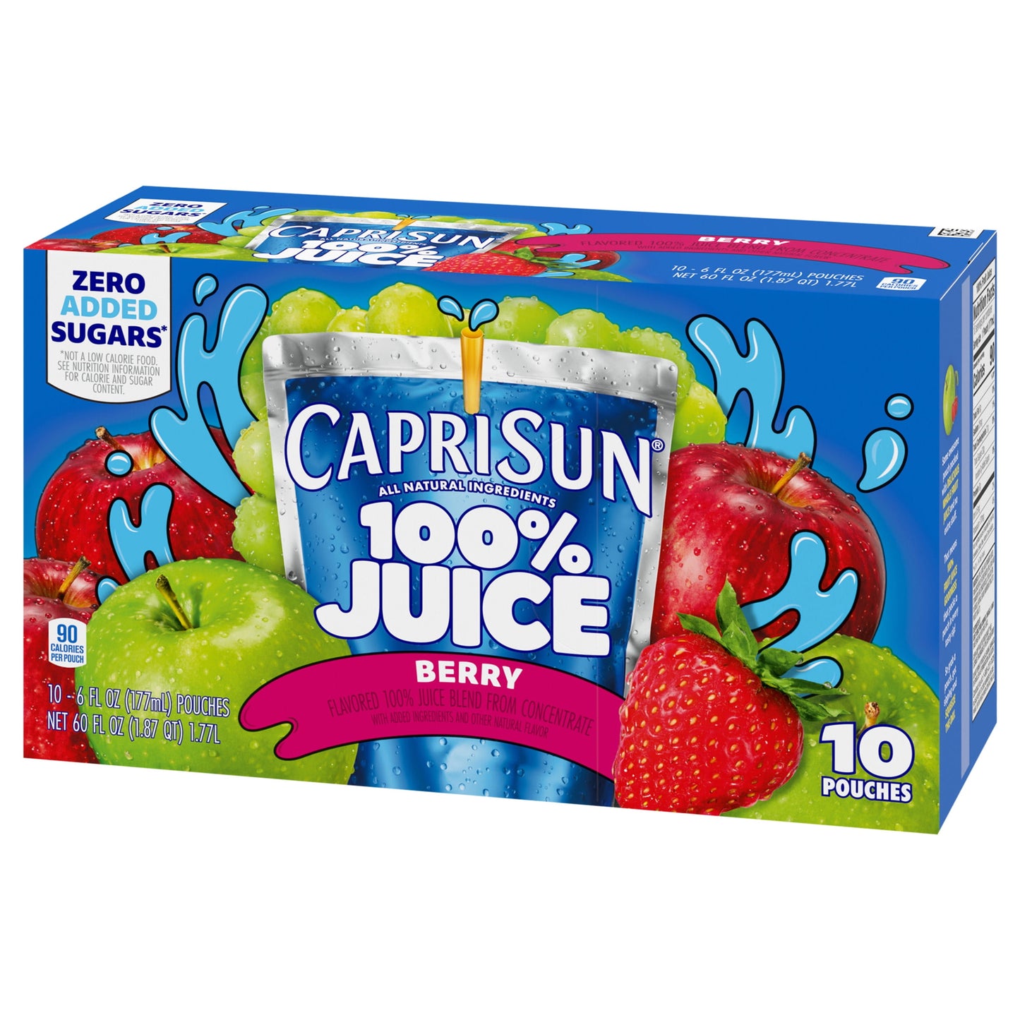 Capri Sun 100% Juice Berry Juice Box Pouches, 10 ct Box, 6 fl oz Pouches