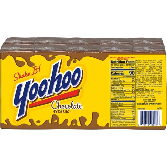 Yoo-hoo Gluten Free Chocolate 1% Dairy Milk, 6.5 fl oz, 10 Pack