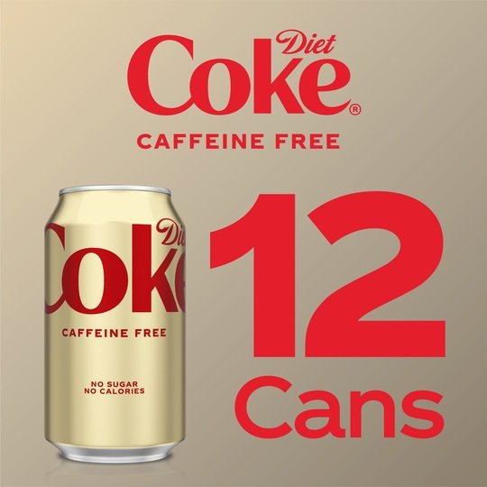 Diet Coke Caffeine Free Soda Pop, 12 fl oz, 12 Pack Cans