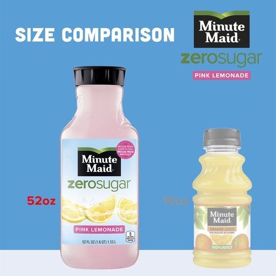 Minute Maid Zero Sugar Pink Lemonade Juice, 52 fl oz Bottle