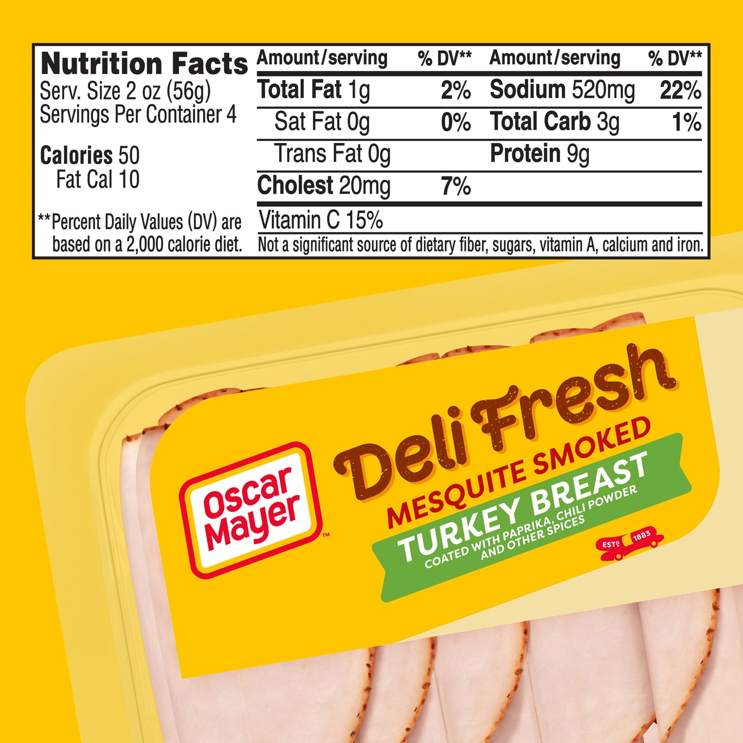 Oscar Mayer Deli Fresh Mesquite Smoked Sliced Turkey Breast Deli Lunch Meat, 8 oz Package
