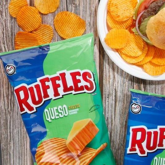Ruffles Potato Chips Queso Cheese Flavored 8 Oz