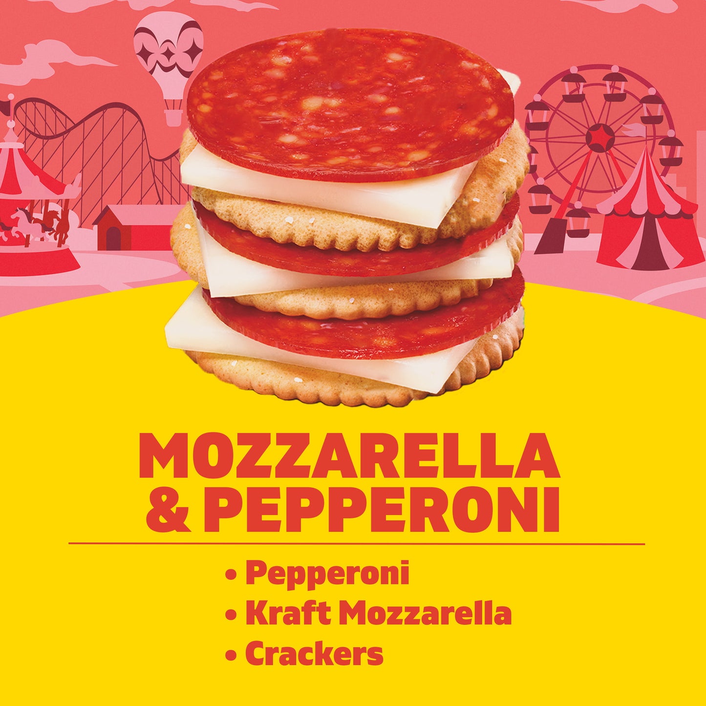 Lunchables Pepperoni and Mozzarella Cracker Stackers, 2.25 oz Tray