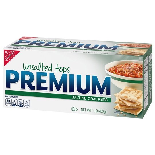 Premium Unsalted Tops Saltine Crackers, 16 oz