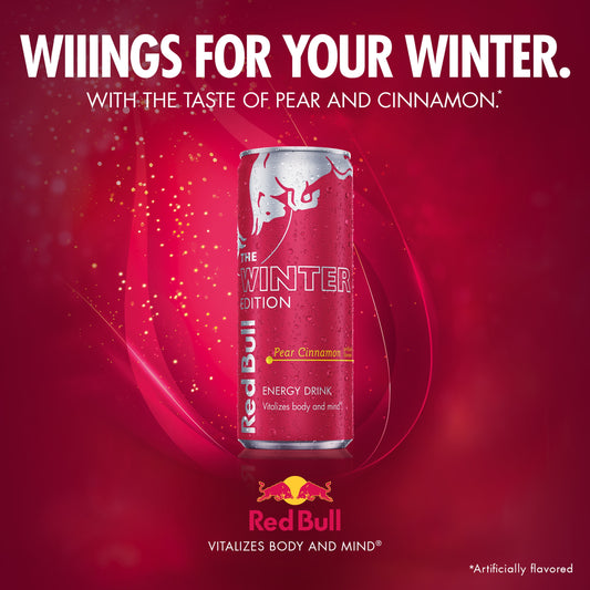 Red Bull Winter Edition Pear Cinnamon Energy Drink, 8.4 fl oz, Pack of 4 Cans