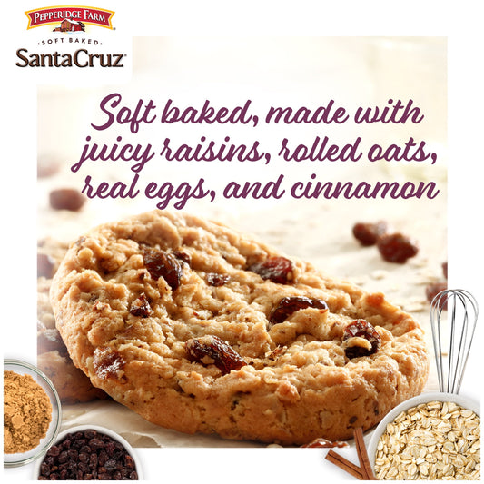 Pepperidge Farm Santa Cruz Soft Baked Oatmeal Raisin Cookies, 8.6 oz Bag (8 Cookies)