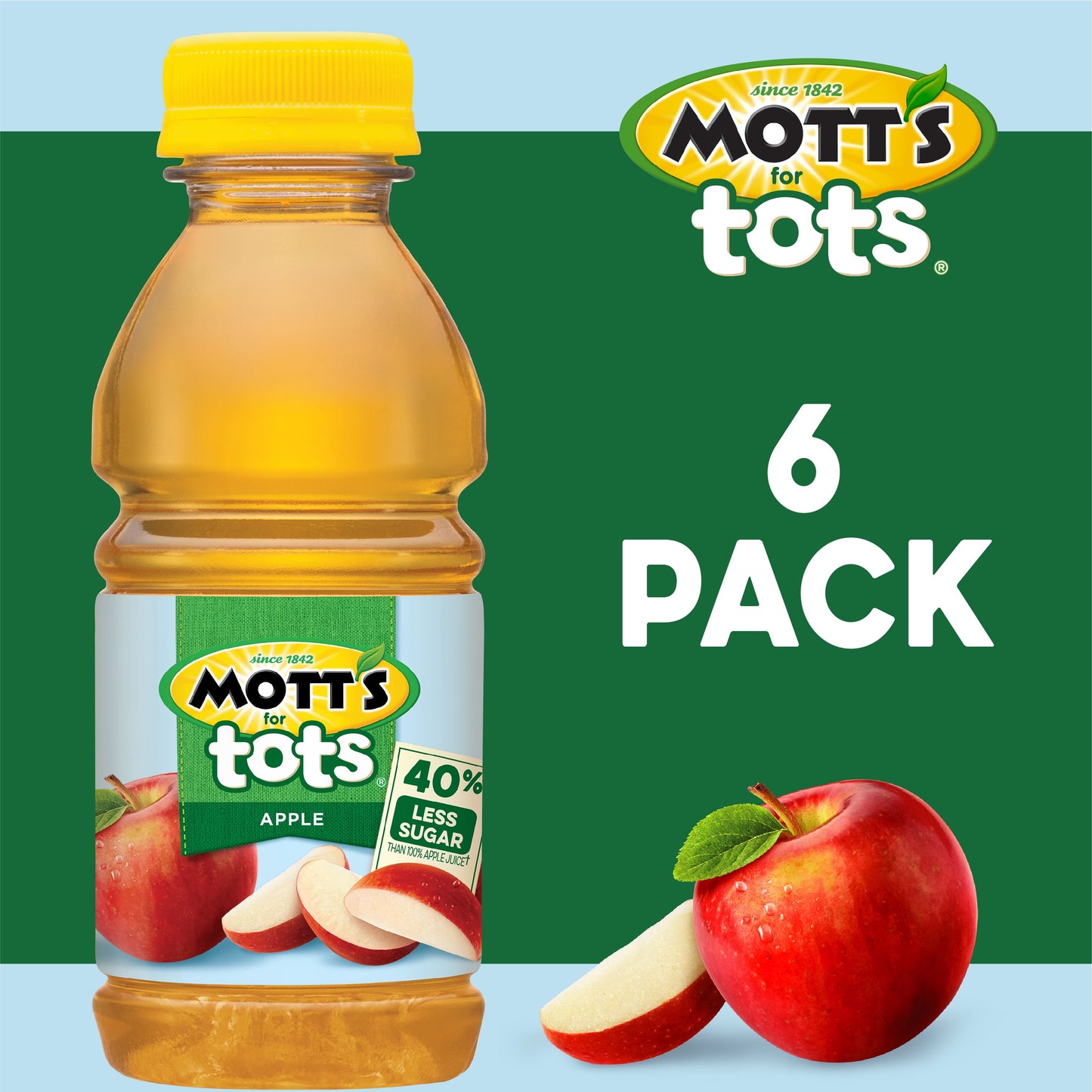 Mott's for Tots Apple Juice, 8 fl oz, 6 Count Bottles