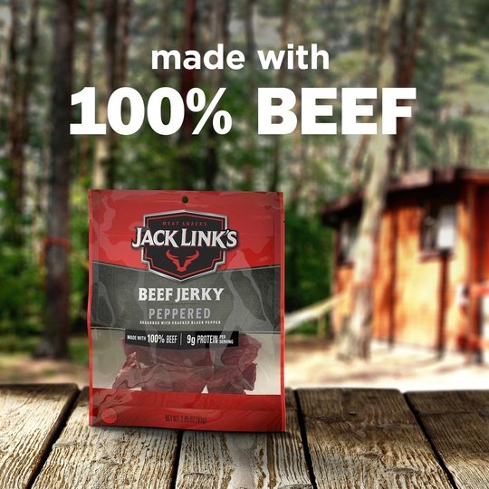 Jack Link’s Beef Jerky, Peppered, 100% Beef, 11g of Protein per Serving, 2.85 oz Bag