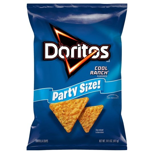 Doritos Cool Ranch Tortilla Snack Chips,Party Size, 14.05 oz Bag