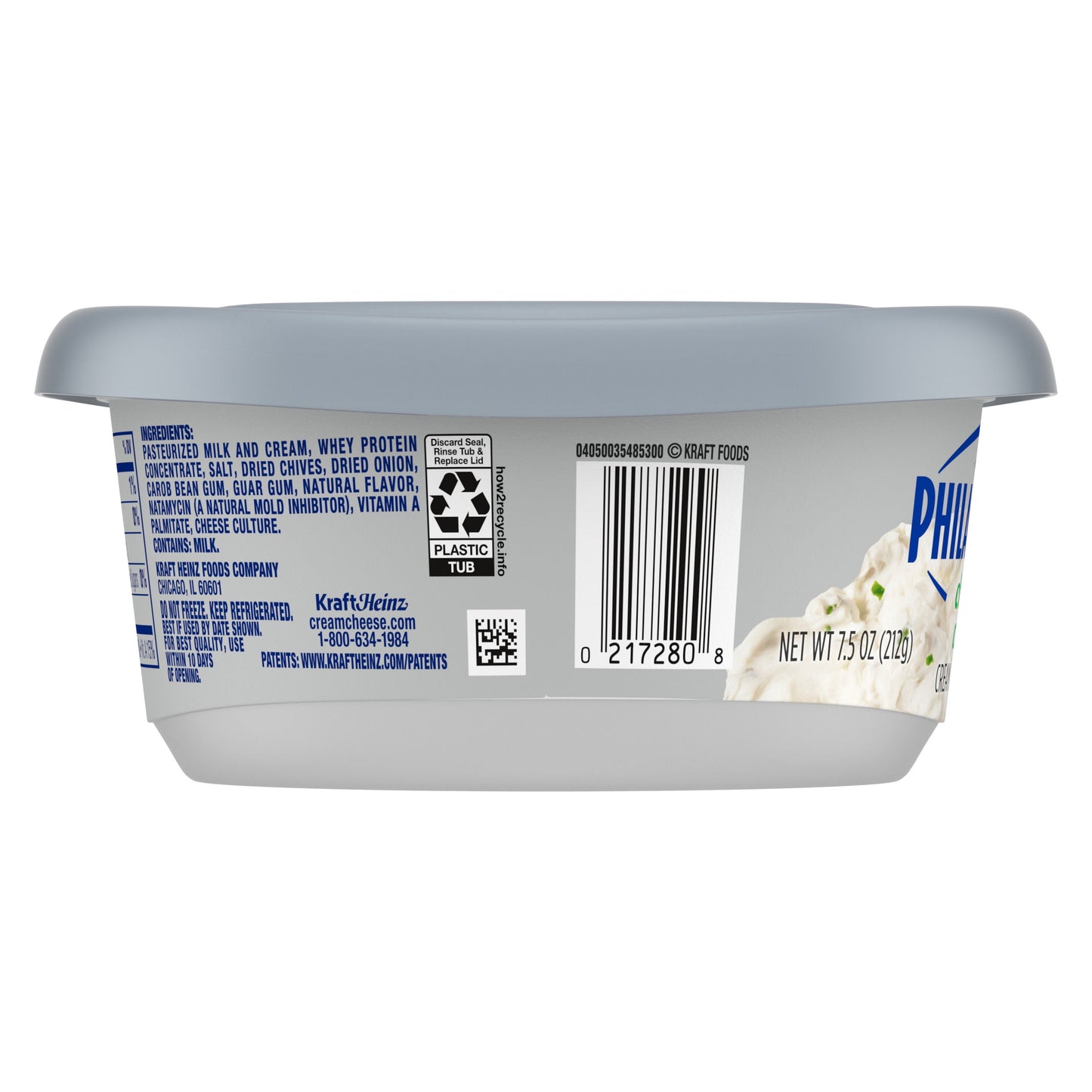 Philadelphia Chive & Onion Cream Cheese Spread, 7.5 oz Tub