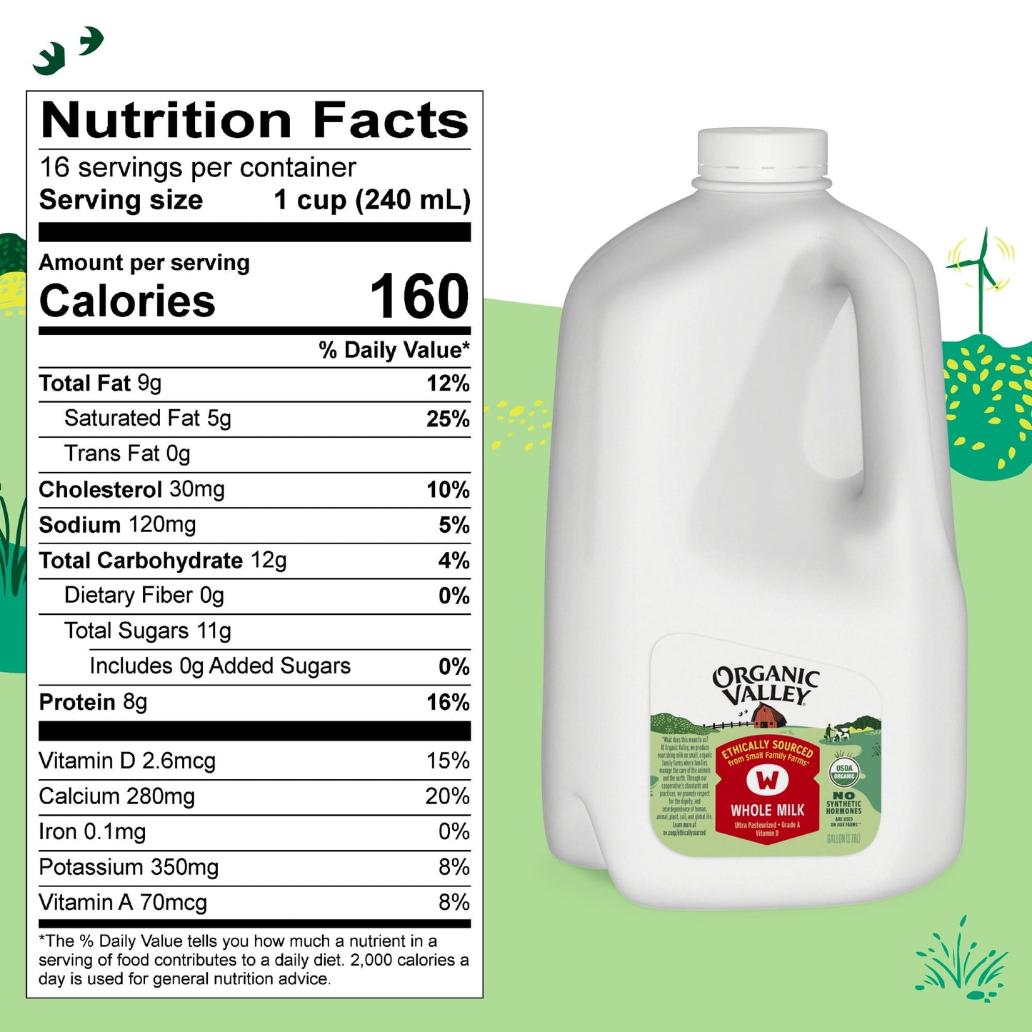 Organic Valley UP Whole Milk, 128 fl oz