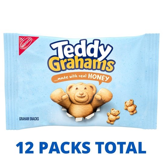 Teddy Grahams Honey Graham Snacks, 12 Snack Packs