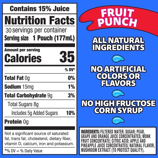 Capri Sun Fruit Punch Juice Box Pouches, 30 ct Box, 6 fl oz Pouches