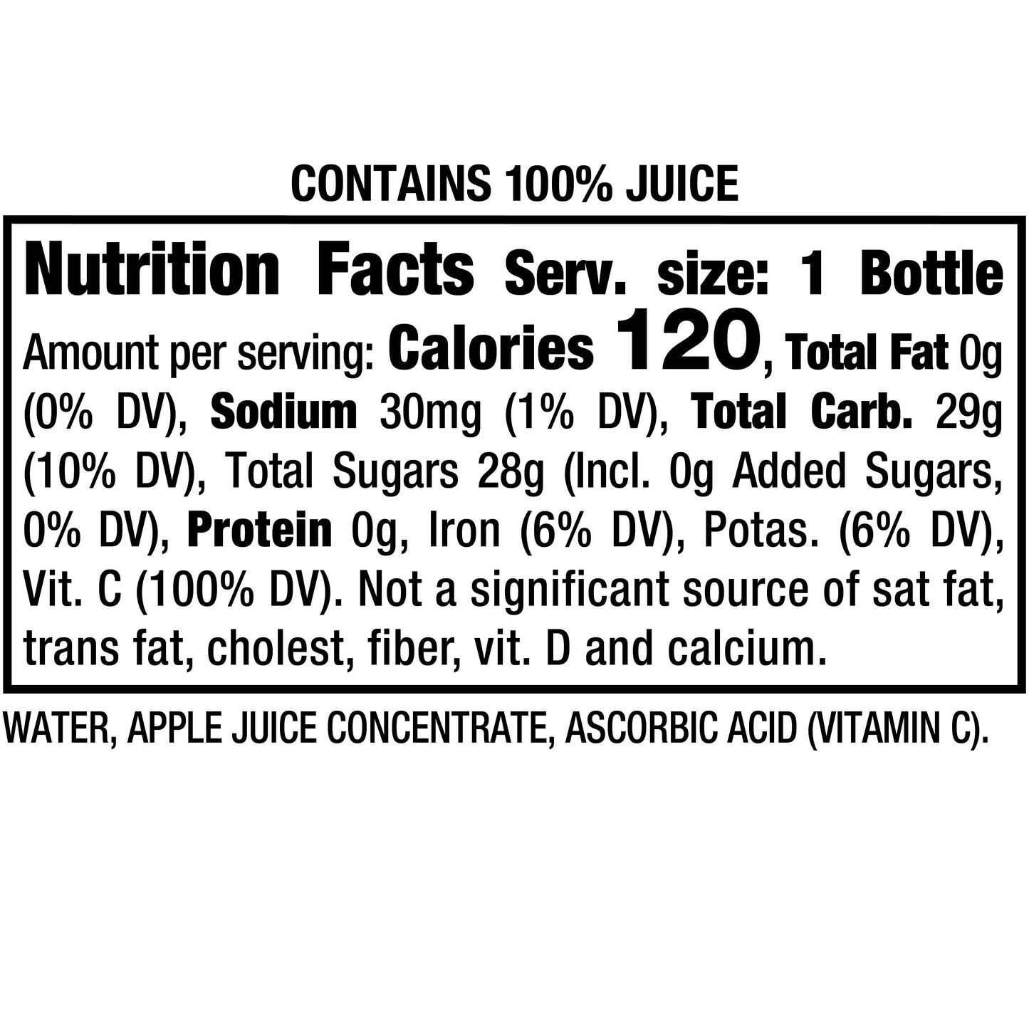 Mott's 100% Juice Original Apple Juice, 8 fl oz, 6 Count Bottles