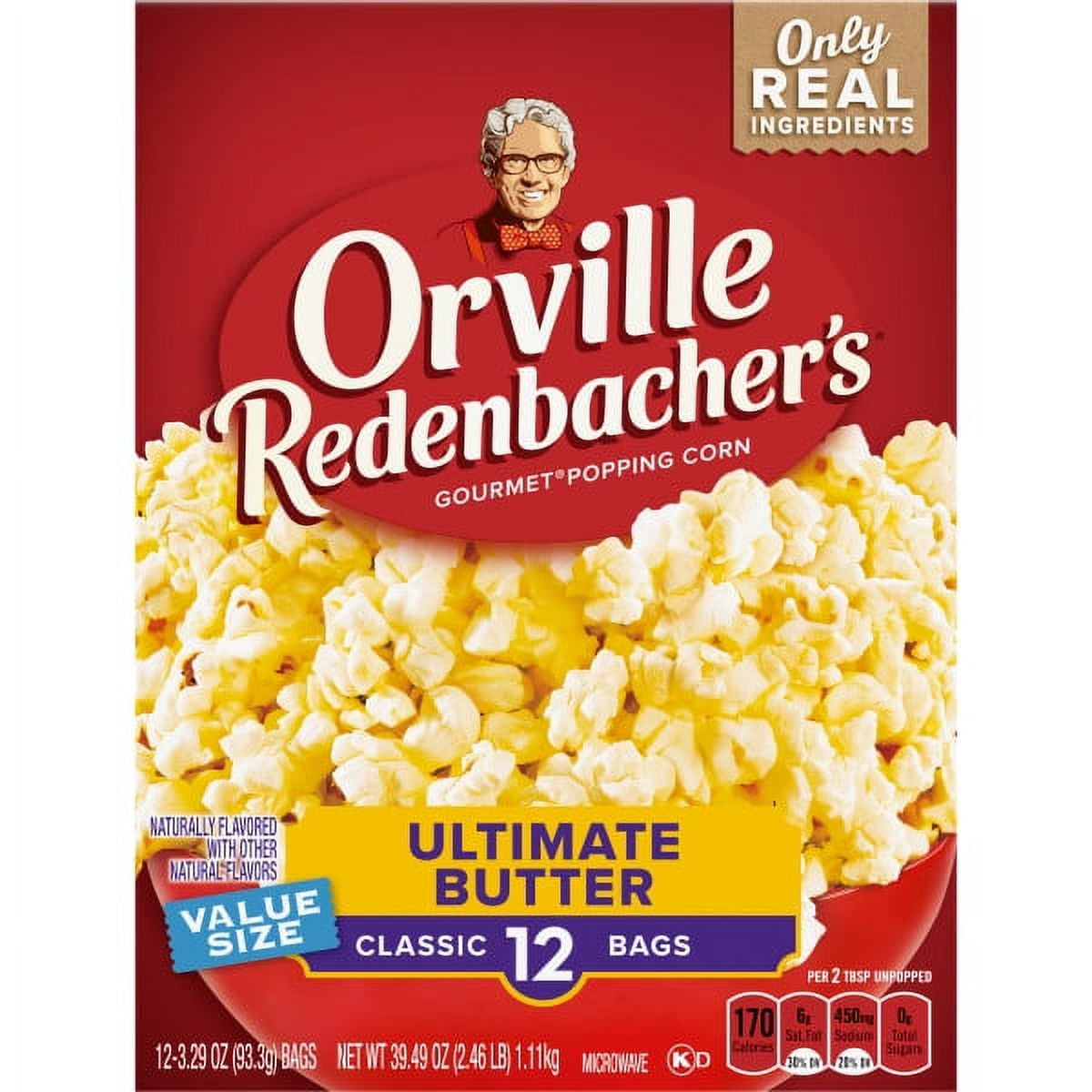 Orville Redenbacher's Ultimate Butter Microwave Popcorn, 3.29 Oz, 12 Ct