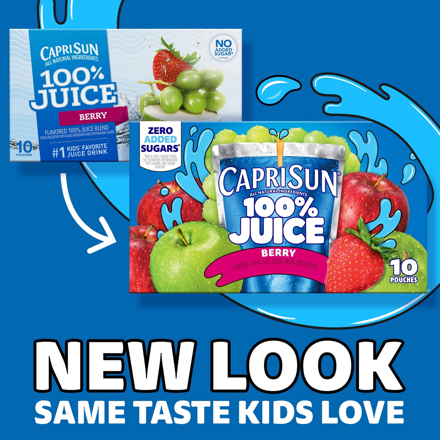 Capri Sun 100% Juice Berry Juice Box Pouches, 10 ct Box, 6 fl oz Pouches