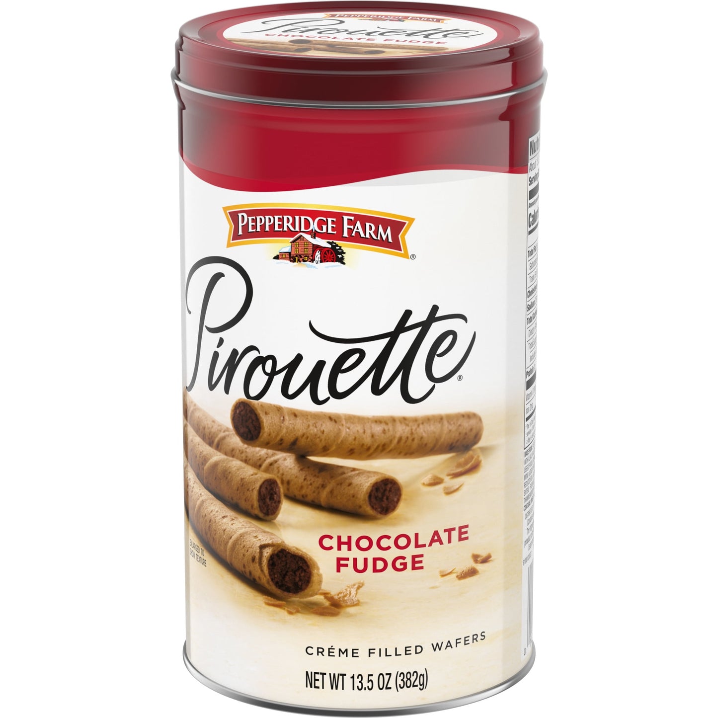 Pepperidge Farm Pirouette Cookies, Chocolate Fudge Créme Filled Wafers, 13.5 oz Tin