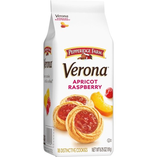 Pepperidge Farm Verona Apricot Raspberry Thumbprint Cookies, 6.75 oz Bag