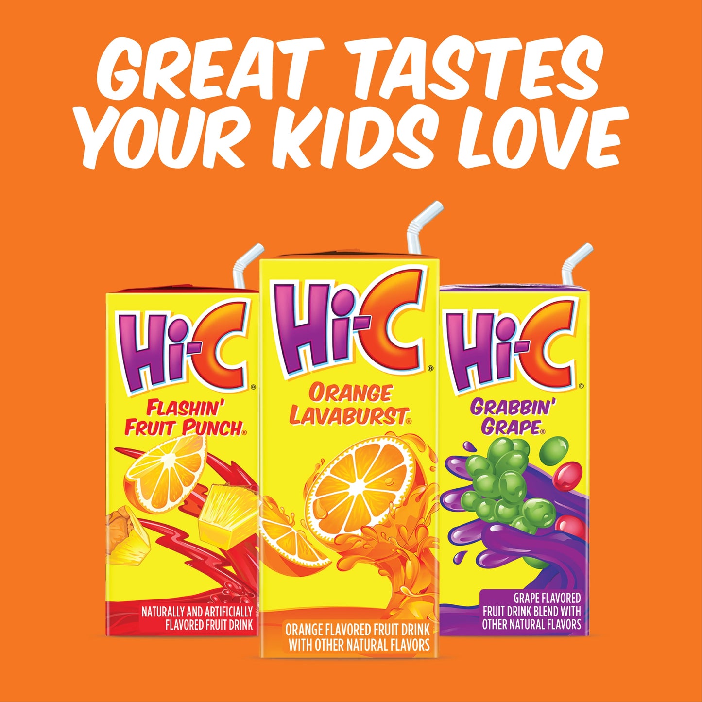 Hi-C Flashin Fruit Punch Juice, 6 fl oz, 8 Juice Boxes