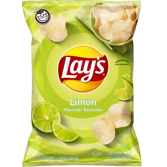 Lay's Potato Chips, Limon Flavor, 7.75 oz Bag