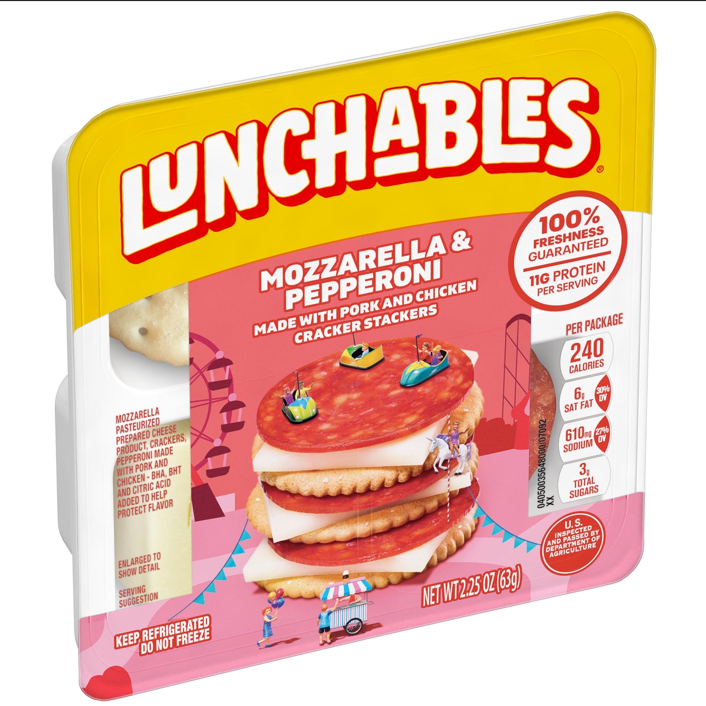 Lunchables Pepperoni and Mozzarella Cracker Stackers, 2.25 oz Tray