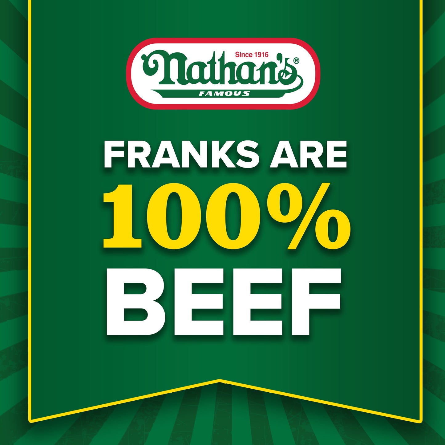 Nathan's Famous, Skinless Beef Franks, Bun Length, 28 oz