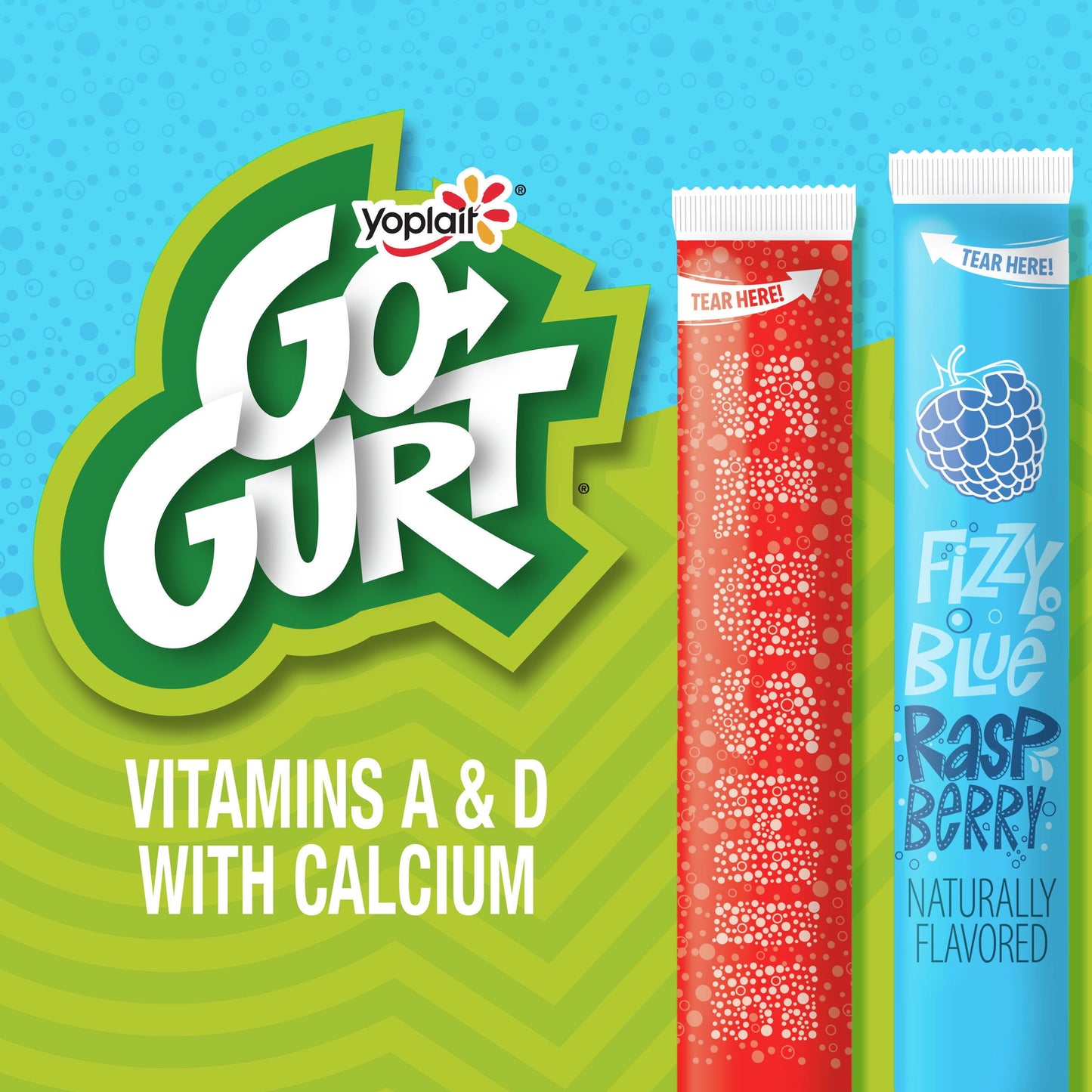 Go-Gurt Slushie Fizzy Black Raspberry and Cherry Low Fat Yogurt Style Snack Tubes 16 Ct