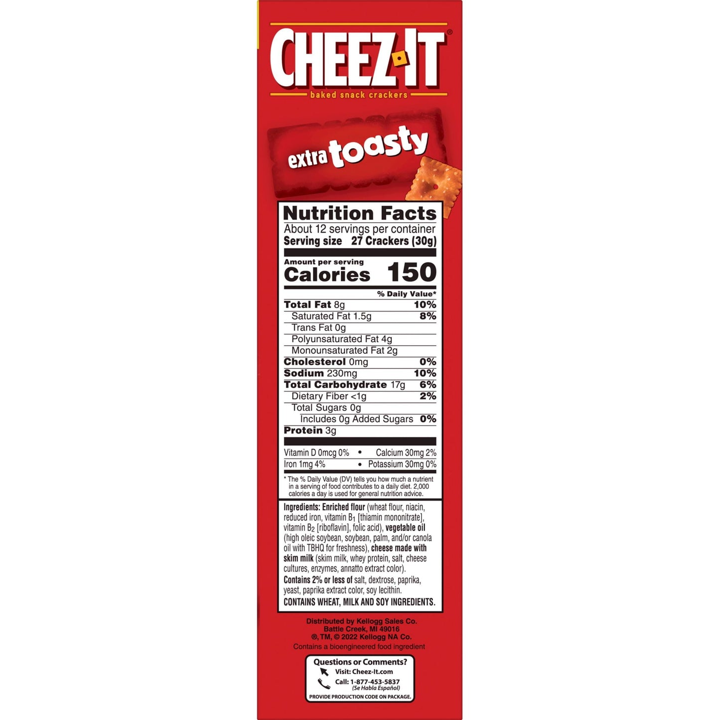 Cheez-It Extra Toasty Cheese Crackers, 12.4 oz